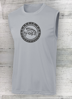 HD Fish -Sleeveless - Circle Series Pro- PosiCharge® Competitor™ Tee- available in Walleye Catfish Crappie Bass