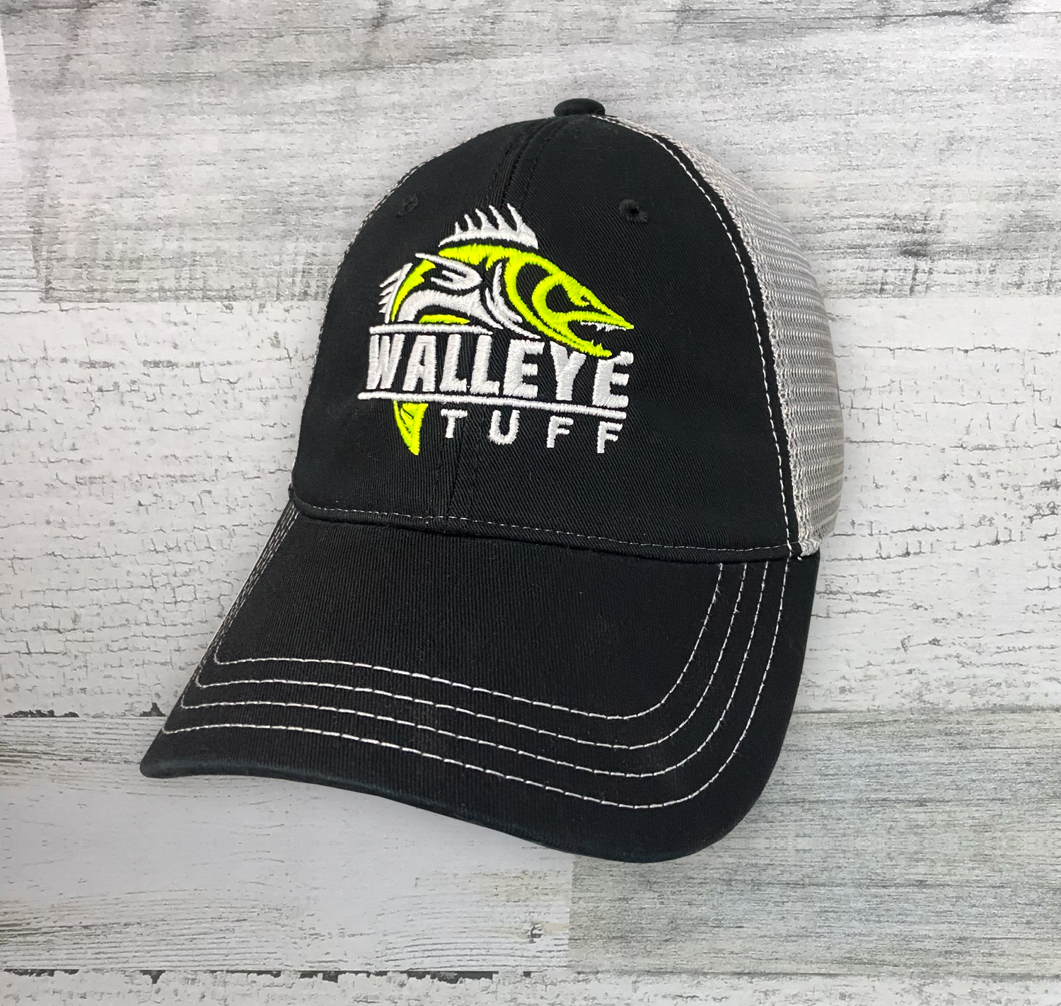 Walleye Tuff - Richardson Garment Washed Trucker Cap - Adjustable - Fishing Hat