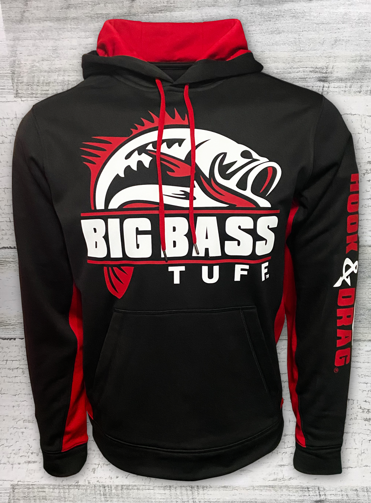 Big Bass Tuff - Bass - Fishing Hoodie - Sport-Wick® Fleece Colorblock Hooded Pullover