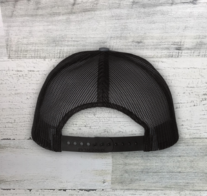 HD Big Buck Leather Patch -Richardson Snap back Trucker Cap - Heather Gray Black