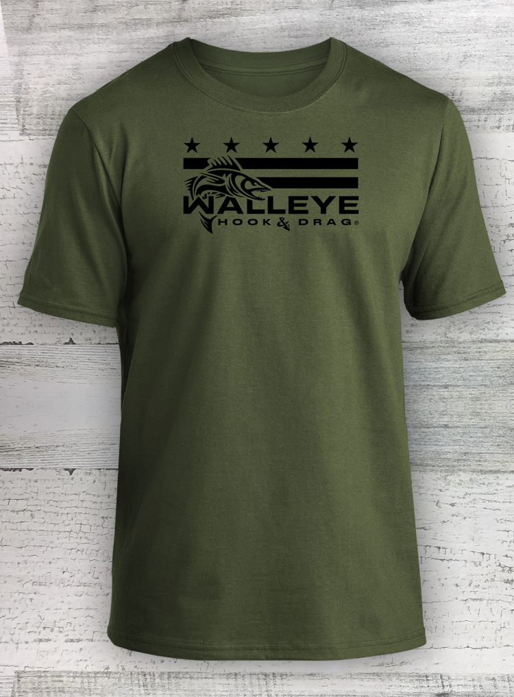 HD Fish - Subdued MERICANA - Short Sleeve - available in Catfish Walleye Crappie Bass