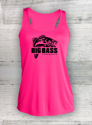 HD Fish - Modern Retro - Ladies Competitor™ Racerback Tank - Catfish, Walleye, Crappie and Bass