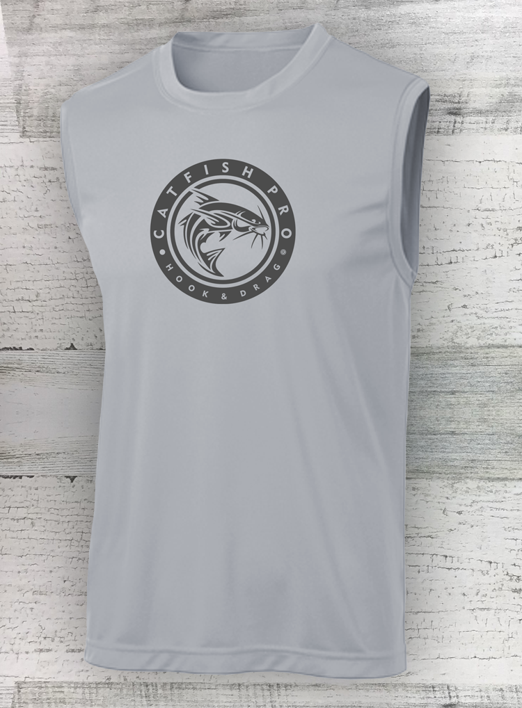 HD Fish -Sleeveless - Circle Series Pro- PosiCharge® Competitor™ Tee- available in Walleye Catfish Crappie Bass