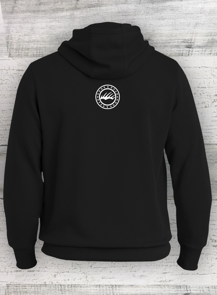 CatfishTuff - Modern Retro Catfish Hoodie - Cotton Blend - Black Pullover Hooded Sweatshirt